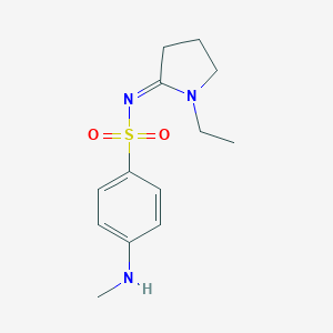 molecular formula C13H19N3O2S B141241 N-(1-Ethyl-2-pyrrolidinylidene)-4-(methylamino)benzenesulfonamide CAS No. 126826-54-8