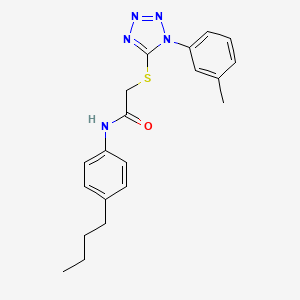 molecular formula C20H23N5OS B14124204 N-(4-butylphenyl)-2-{[1-(3-methylphenyl)-1H-tetrazol-5-yl]sulfanyl}acetamide 