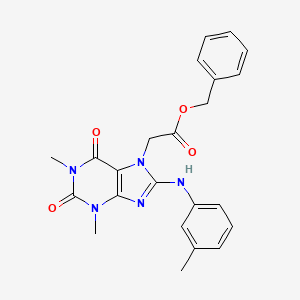 molecular formula C23H23N5O4 B14124215 Benzyl 2-[1,3-dimethyl-8-(3-methylanilino)-2,6-dioxopurin-7-yl]acetate 