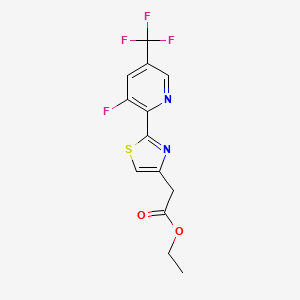 molecular formula C13H10F4N2O2S B1412438 Ethyl 2-(2-(3-fluoro-5-(trifluoromethyl)pyridin-2-yl)thiazol-4-yl)acetate CAS No. 1823182-66-6