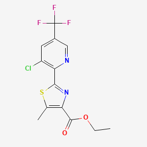 molecular formula C13H10ClF3N2O2S B1412439 Ethyl 2-(3-chloro-5-(trifluoromethyl)pyridin-2-yl)-5-methylthiazole-4-carboxylate CAS No. 1823182-30-4