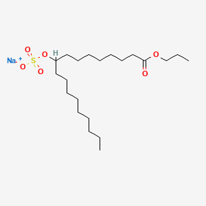 molecular formula C21H41NaO6S B14124466 Sodium propyl 9(or 10)-(sulfooxy)stearate CAS No. 68517-12-4