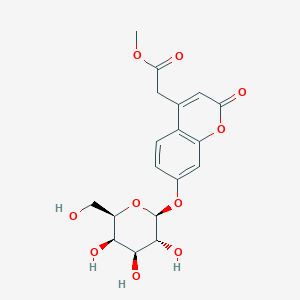 molecular formula C18H20O10 B141245 7-beta-Galactopyranosyl-oxycoumarin-4-acetic acid methyl ester CAS No. 127615-75-2