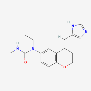 molecular formula C17H20N4O2 B14124711 Urea, N-[(4E)-3,4-dihydro-4-(1H-iMidazol-5-ylMethylene)-2H-1-benzopyran-6-yl]-N-ethyl-N'-Methyl- 