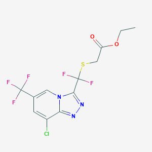molecular formula C12H9ClF5N3O2S B1412483 Ethyl 2-(((8-chloro-6-(trifluoromethyl)-[1,2,4]triazolo[4,3-a]pyridin-3-yl)difluoromethyl)thio)acetate CAS No. 1823182-49-5