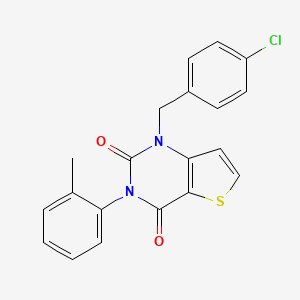 molecular formula C20H15ClN2O2S B14124868 1-(4-chlorobenzyl)-3-(2-methylphenyl)thieno[3,2-d]pyrimidine-2,4(1H,3H)-dione 