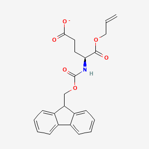 molecular formula C23H22NO6- B14124946 (4S)-4-(9H-fluoren-9-ylmethoxycarbonylamino)-5-oxo-5-prop-2-enoxypentanoate 