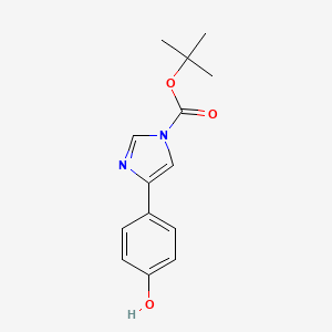 molecular formula C14H16N2O3 B14124962 tert-Butyl 4-(4-hydroxyphenyl)-1H-imidazole-1-carboxylate 