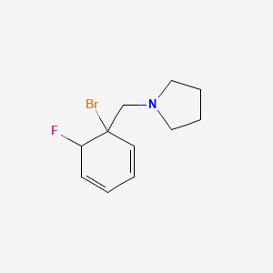 molecular formula C11H15BrFN B14124968 1-[(1-Bromo-6-fluorocyclohexa-2,4-dien-1-yl)methyl]pyrrolidine 