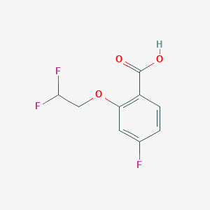 molecular formula C9H7F3O3 B1412498 2-(2,2-Difluoroethoxy)-4-fluorobenzoic acid CAS No. 1690451-05-8