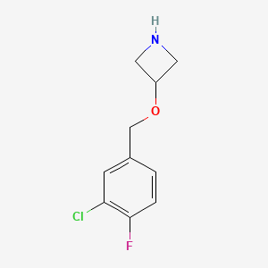 molecular formula C10H11ClFNO B1412502 3-[(3-Chloro-4-fluorophenyl)methoxy]azetidine CAS No. 1121613-88-4
