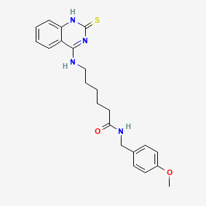 molecular formula C22H26N4O2S B14125057 N-[(4-methoxyphenyl)methyl]-6-[(2-sulfanylidene-1H-quinazolin-4-yl)amino]hexanamide 