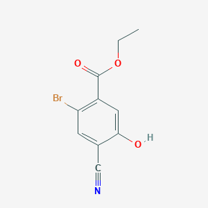 molecular formula C10H8BrNO3 B1412514 Ethyl 2-bromo-4-cyano-5-hydroxybenzoate CAS No. 1807079-30-6