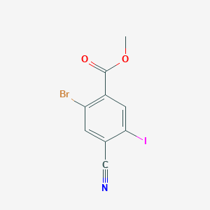 molecular formula C9H5BrINO2 B1412519 Methyl 2-bromo-4-cyano-5-iodobenzoate CAS No. 1805487-74-4