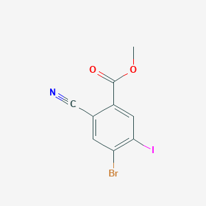 molecular formula C9H5BrINO2 B1412521 Methyl 4-bromo-2-cyano-5-iodobenzoate CAS No. 1805099-50-6