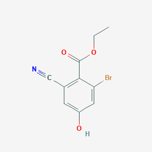 molecular formula C10H8BrNO3 B1412525 Ethyl 2-bromo-6-cyano-4-hydroxybenzoate CAS No. 1805191-02-9