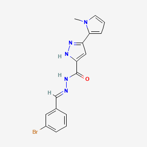 molecular formula C16H14BrN5O B14125278 N'-[(E)-(3-bromophenyl)methylidene]-3-(1-methyl-1H-pyrrol-2-yl)-1H-pyrazole-5-carbohydrazide 