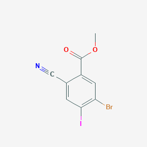 molecular formula C9H5BrINO2 B1412529 Methyl 5-bromo-2-cyano-4-iodobenzoate CAS No. 1805419-80-0