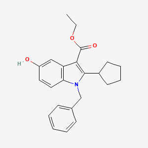 molecular formula C23H25NO3 B14125364 ethyl 1-benzyl-2-cyclopentyl-5-hydroxy-1H-indole-3-carboxylate 