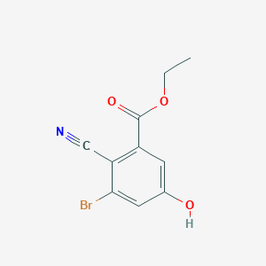 molecular formula C10H8BrNO3 B1412537 Ethyl 3-bromo-2-cyano-5-hydroxybenzoate CAS No. 1805417-21-3