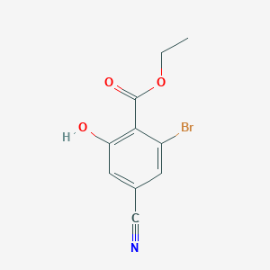 molecular formula C10H8BrNO3 B1412538 Ethyl 2-bromo-4-cyano-6-hydroxybenzoate CAS No. 1805596-92-2
