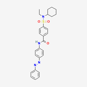 molecular formula C27H30N4O3S B14125455 (E)-4-(N-cyclohexyl-N-ethylsulfamoyl)-N-(4-(phenyldiazenyl)phenyl)benzamide CAS No. 1007016-59-2