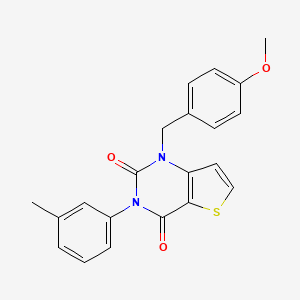 molecular formula C21H18N2O3S B14125476 1-(4-methoxybenzyl)-3-(3-methylphenyl)thieno[3,2-d]pyrimidine-2,4(1H,3H)-dione 