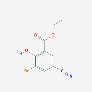 molecular formula C10H8BrNO3 B1412549 Ethyl 3-bromo-5-cyano-2-hydroxybenzoate CAS No. 1805597-03-8