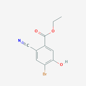 molecular formula C10H8BrNO3 B1412561 Ethyl 4-bromo-2-cyano-5-hydroxybenzoate CAS No. 1805417-26-8