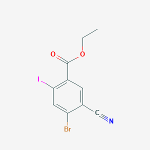 molecular formula C10H7BrINO2 B1412569 Ethyl 4-bromo-5-cyano-2-iodobenzoate CAS No. 1806065-52-0