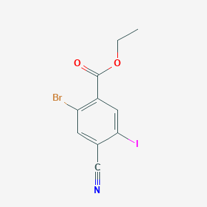 molecular formula C10H7BrINO2 B1412576 Ethyl 2-bromo-4-cyano-5-iodobenzoate CAS No. 1805526-69-5