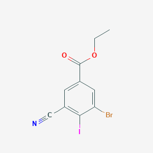 molecular formula C10H7BrINO2 B1412577 Ethyl 3-bromo-5-cyano-4-iodobenzoate CAS No. 1807015-50-4