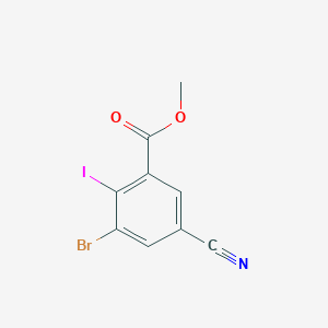 molecular formula C9H5BrINO2 B1412580 Methyl 3-bromo-5-cyano-2-iodobenzoate CAS No. 1804406-18-5