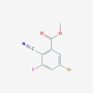 molecular formula C9H5BrINO2 B1412581 Methyl 5-bromo-2-cyano-3-iodobenzoate CAS No. 1805184-25-1