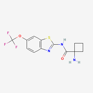 molecular formula C13H12F3N3O2S B1412604 1-Amino-cyclobutanecarboxylic acid (6-trifluoromethoxybenzothiazol-2-yl)amide CAS No. 2001592-19-2