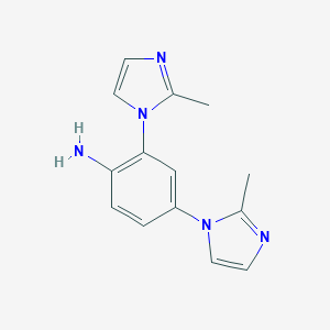 molecular formula C14H15N5 B141264 2,4-Bis-(2-methyl-imidazol-1-YL)-phenylamine CAS No. 134485-97-5