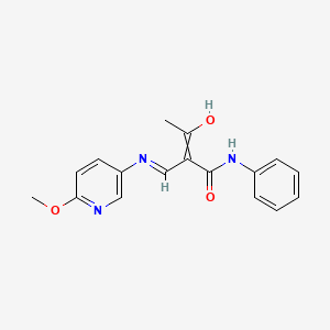 molecular formula C17H17N3O3 B14126506 (2E)-2-{[(6-methoxypyridin-3-yl)amino]methylidene}-3-oxo-N-phenylbutanamide 