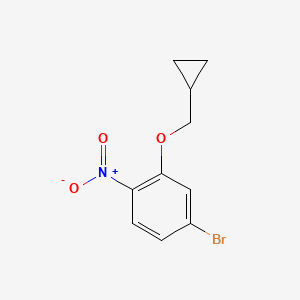 molecular formula C10H10BrNO3 B1412652 4-Bromo-2-cyclopropylmethoxy-1-nitro-benzene CAS No. 1369839-40-6