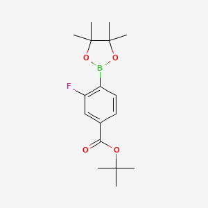 molecular formula C17H24BFO4 B1412663 3-Fluoro-4-(4,4,5,5-tetramethyl-[1,3,2]dioxaborolan-2-yl)-benzoic acid tert-butyl ester CAS No. 1980783-92-3