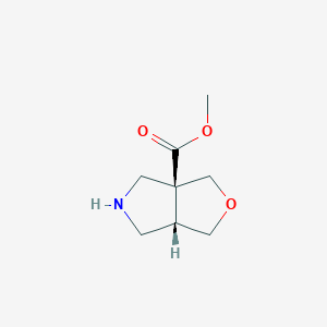molecular formula C8H13NO3 B1412679 Cis-Methyl Hexahydro-1H-Furo[3,4-C]Pyrrole-3A-Carboxylate CAS No. 2177263-44-2