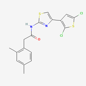 molecular formula C17H14Cl2N2OS2 B14127001 N-(4-(2,5-dichlorothiophen-3-yl)thiazol-2-yl)-2-(2,4-dimethylphenyl)acetamide 