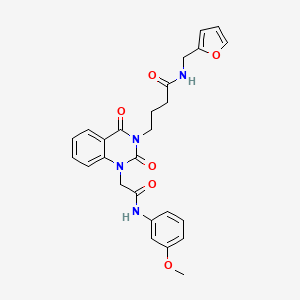 molecular formula C26H26N4O6 B14127027 N-(2-furylmethyl)-4-[1-{2-[(3-methoxyphenyl)amino]-2-oxoethyl}-2,4-dioxo-1,4-dihydroquinazolin-3(2H)-yl]butanamide 