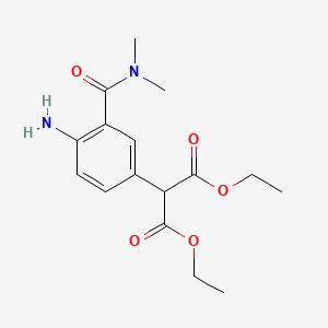 molecular formula C16H22N2O5 B14127374 Propanedioic acid, 2-[4-aMino-3-[(diMethylaMino)carbonyl]phenyl]-, 1,3-diethyl ester 