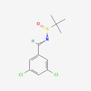 molecular formula C11H13Cl2NOS B1412752 (R)-N-[(3,5-dichlorophenyl)methylidene]-2-methylpropane-2-sulfinamide CAS No. 1980007-44-0