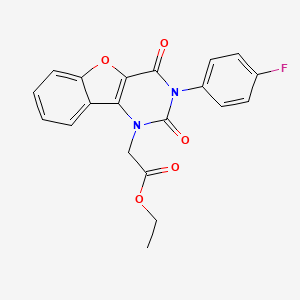 molecular formula C20H15FN2O5 B14127555 Ethyl 2-[3-(4-fluorophenyl)-2,4-dioxo-[1]benzofuro[3,2-d]pyrimidin-1-yl]acetate 