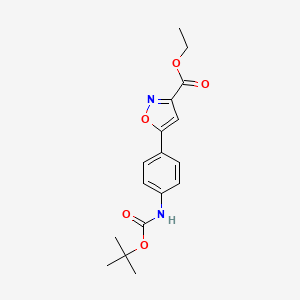 molecular formula C17H20N2O5 B1412774 Ethyl 5-(4-((tert-butoxycarbonyl)amino)phenyl)isoxazole-3-carboxylate CAS No. 908581-03-3