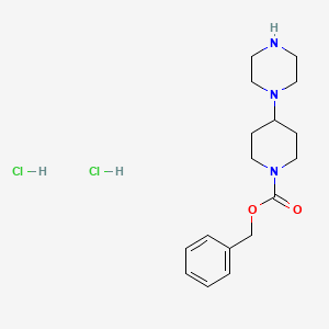 molecular formula C17H27Cl2N3O2 B1412777 4-Piperazin-1-yl-piperidine-1-carboxylic acid benzyl ester dihydrochloride CAS No. 2203016-75-3
