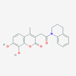 molecular formula C21H19NO5 B14127786 3-(2-(3,4-dihydroquinolin-1(2H)-yl)-2-oxoethyl)-7,8-dihydroxy-4-methyl-2H-chromen-2-one CAS No. 919736-43-9