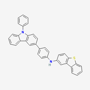 molecular formula C36H24N2S B14127839 N-(4-(9-Phenyl-9H-carbazol-3-yl)phenyl)dibenzo[b,d]thiophen-2-amine 