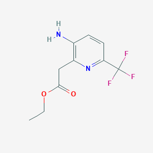 molecular formula C10H11F3N2O2 B1412786 Ethyl 3-amino-6-(trifluoromethyl)pyridine-2-acetate CAS No. 1805591-32-5